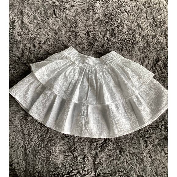 Polo Ralph Lauren Girls Seersucker Tiered Layered Mini Skirt Summer White Size 6 - Picture 1 of 9